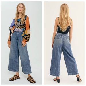 New! Free People x We The Free east coast wide leg crop Jeans 19591